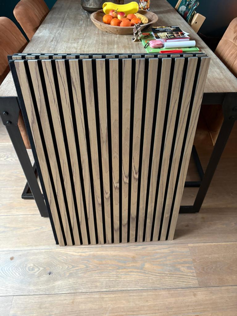 3 delen van Akoestisch wandpaneel houtlook, Hout, Zo goed als nieuw, Bruin, Modern