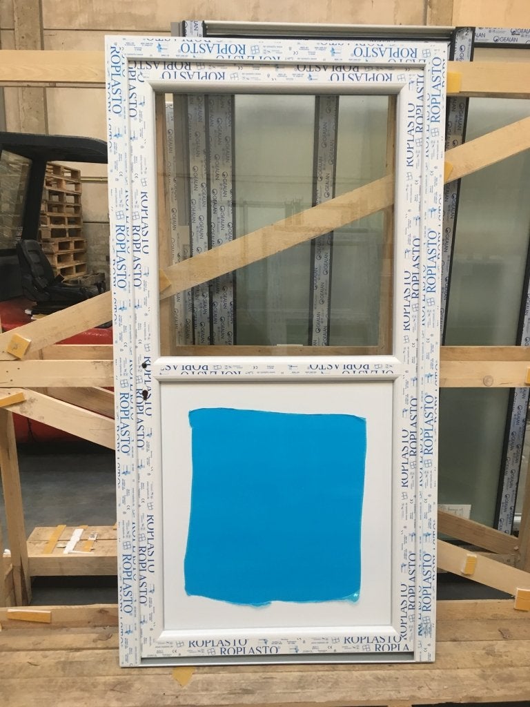 Kunststof buitendeur 110 x 210 1/2 glas