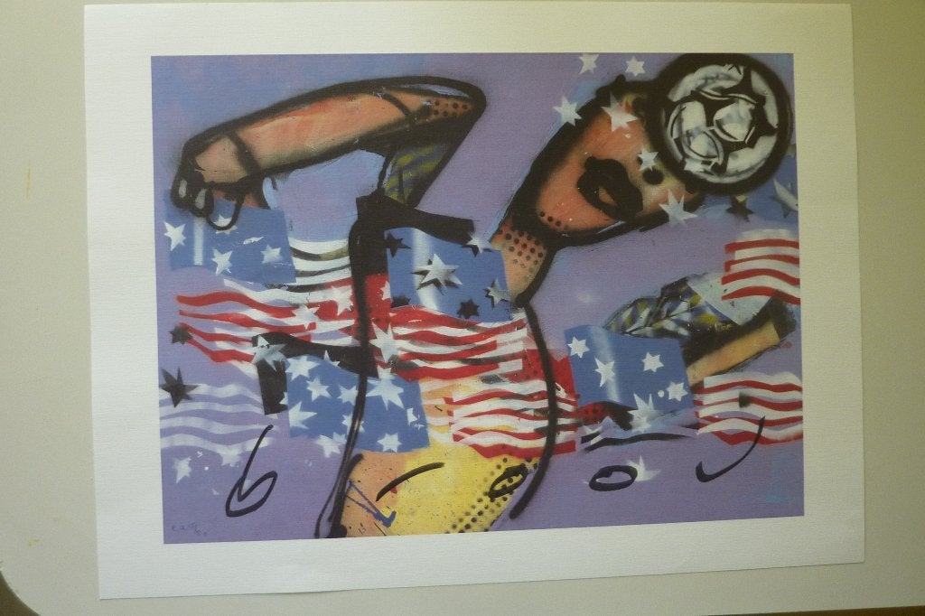Herman Brood zeefdruk  'WK-USA 1994', Zeefdruk, Sport, Verzenden, Gesigneerd