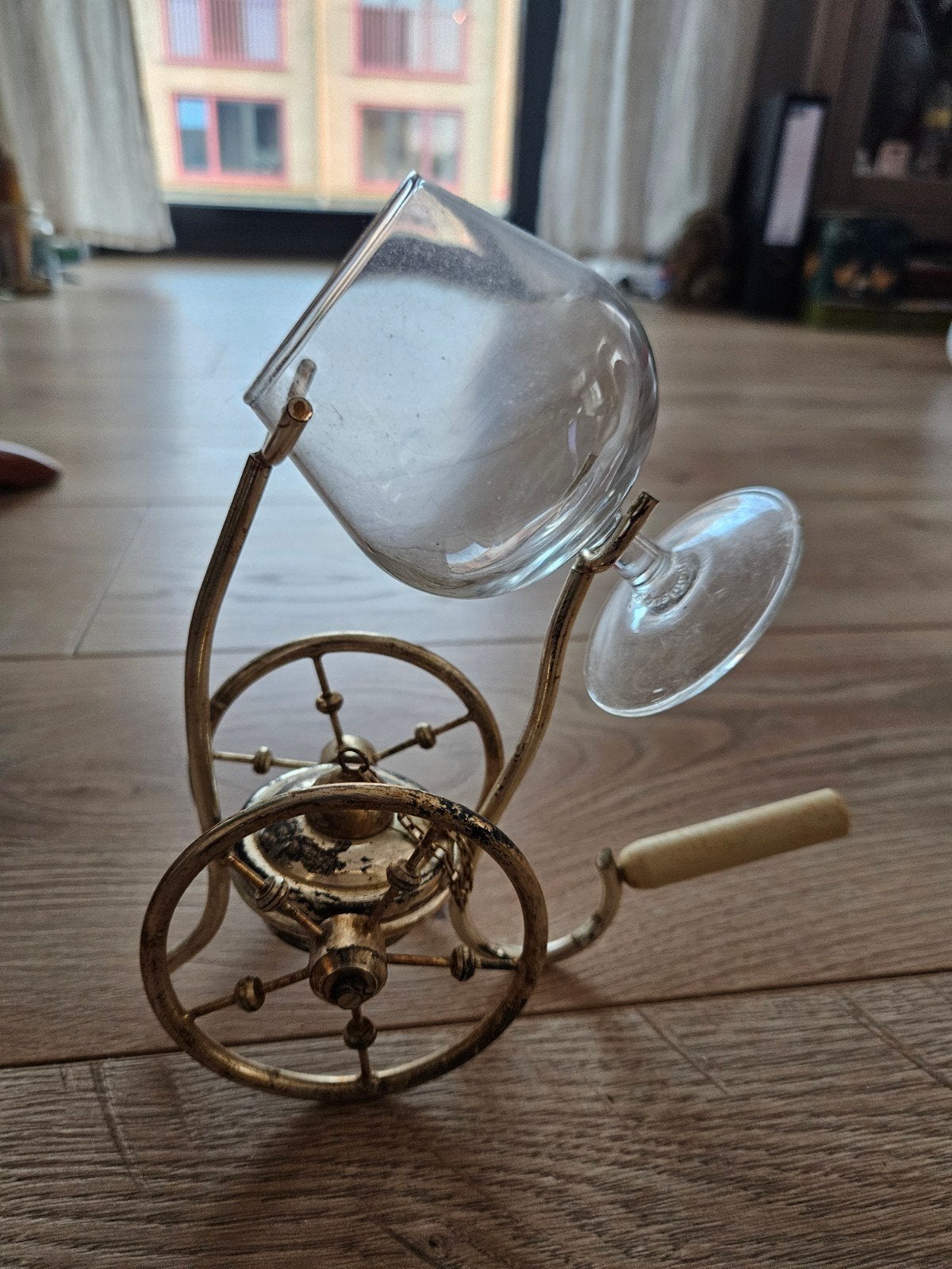Vintage Cognac Warmer met Glas, Ophalen of Verzenden