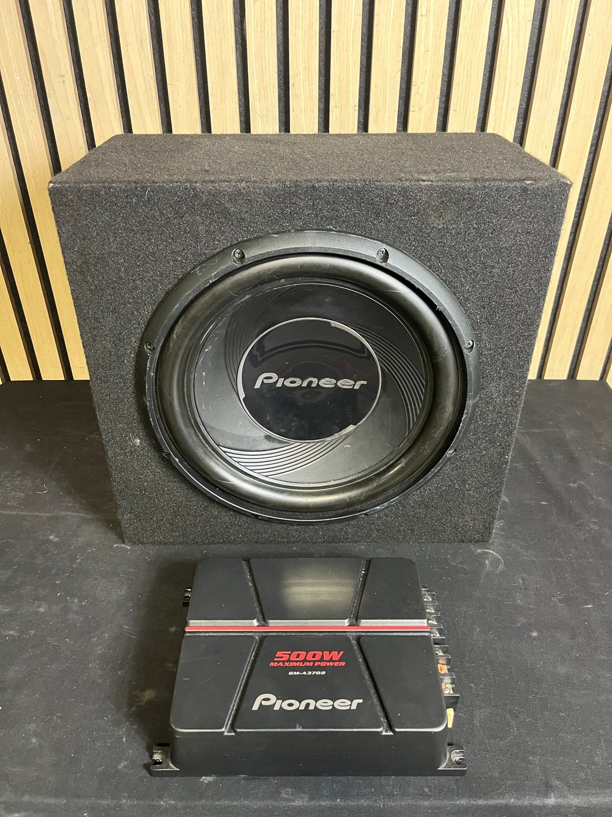 Pioneer Subwoofer met Versterker en Bekabeling, Ophalen, Gebruikt, Pioneer@gmail.com, Pioneer nederland
