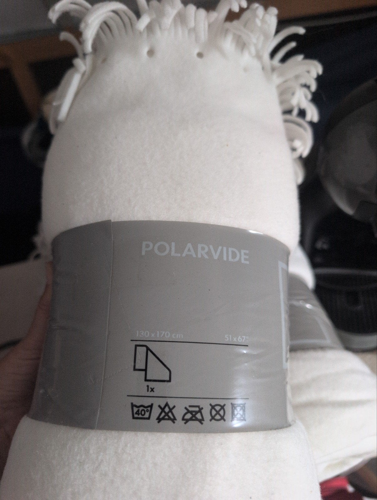 IKEA POLARVIDE Deken Wit 130x170 cm 3 stuks, Huis en Inrichting, Woonaccessoires | Kussens, Ophalen, Nieuw, Wit, Rechthoekig