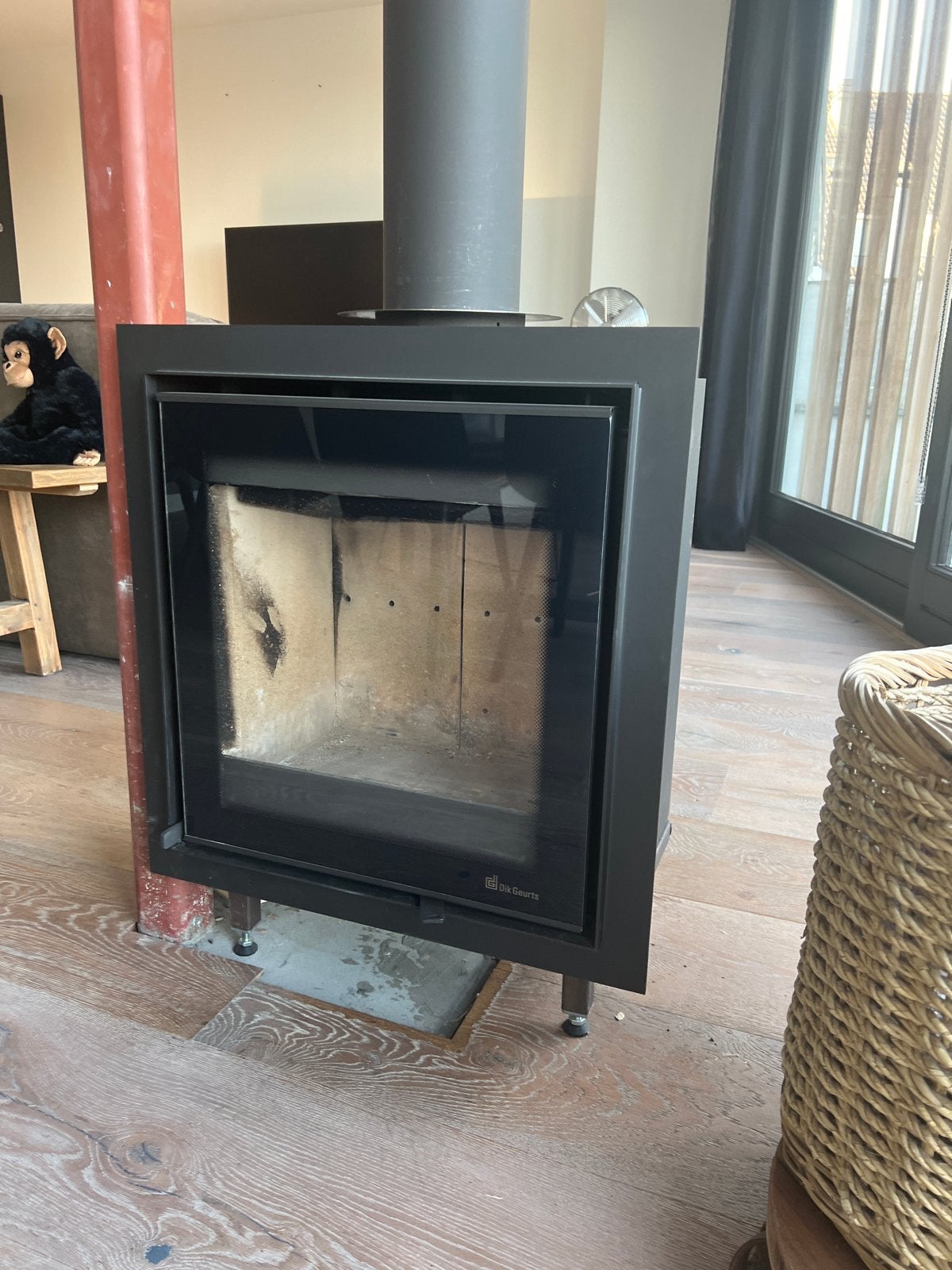 Dik Geurts Prostyle 500 inbouw houtkachel met complete schoo, Ophalen, Gebruikt, Inbouwhaard, Houthaard