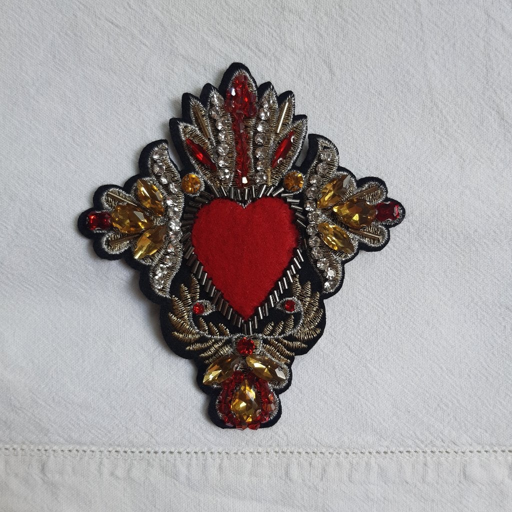 Hart, geborduurd - patch applicatie, Ophalen of Verzenden, Nieuw, Applicatie