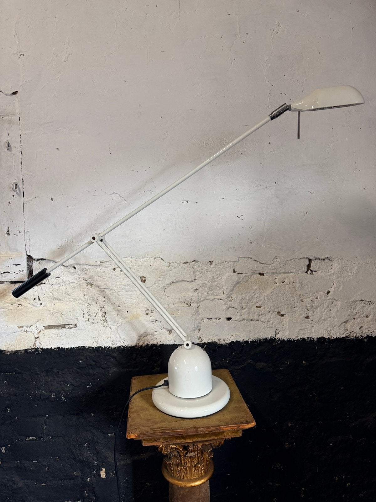 Postmoderne vintage tafellamp Stilplast Italy Memphis Tizi, Ophalen, Bureaulamp, Gebruikt, Wit