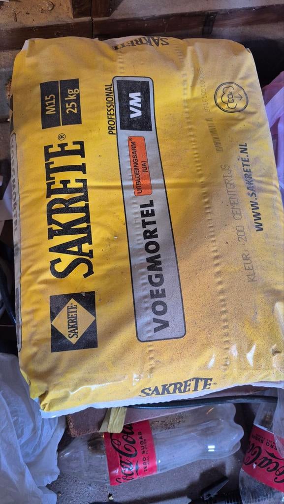 Sakrete Voegmortel M15 25kg - Uitbloeiingsarm Cementgrijs, Ophalen, Nieuw