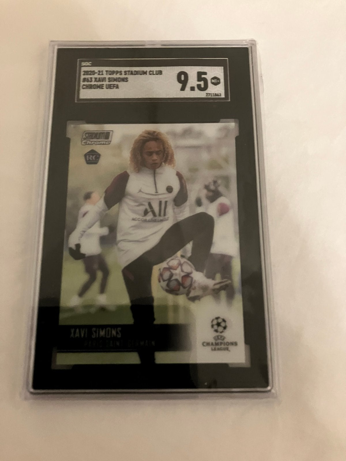 Xavi simons rookie panini 9.5 grade, Ophalen of Verzenden, Zo goed als nieuw, Plaatje