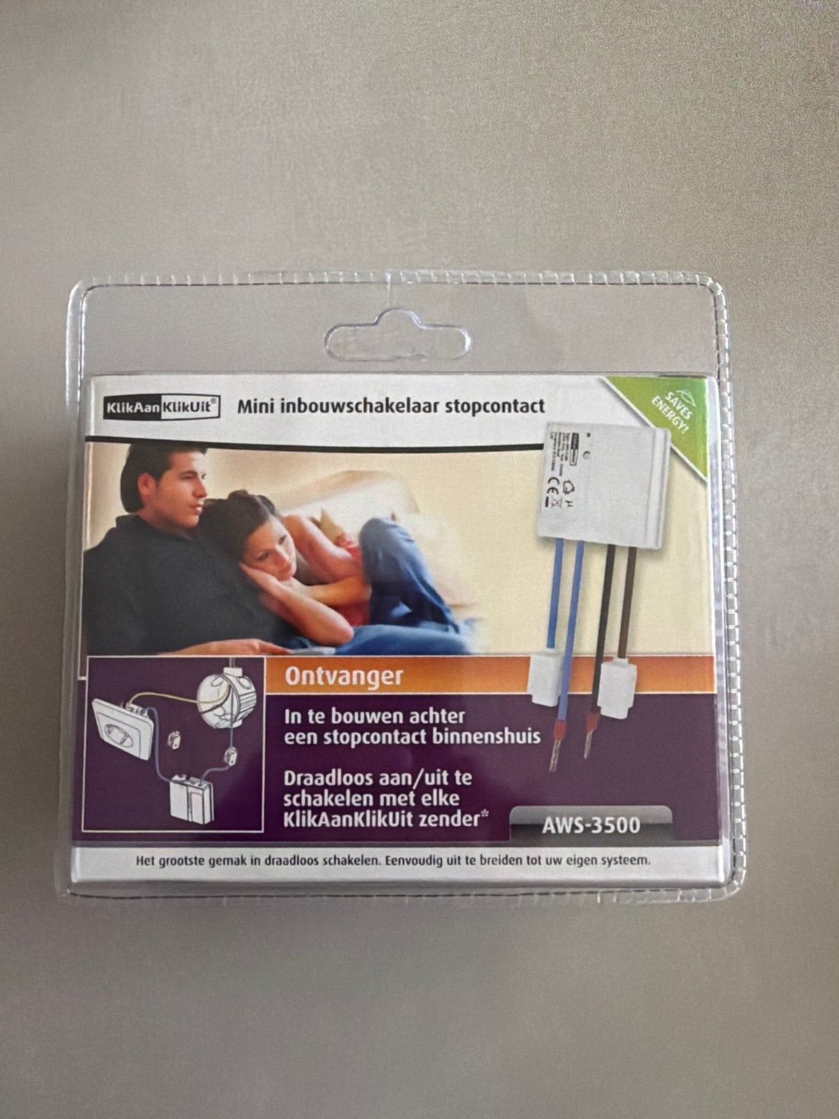 2x KlikAanKlikUit Mini Inbouwschakelaar Stopcontact AWS-3500, Ophalen of Verzenden, Nieuw, Overige merken, Schakelaar