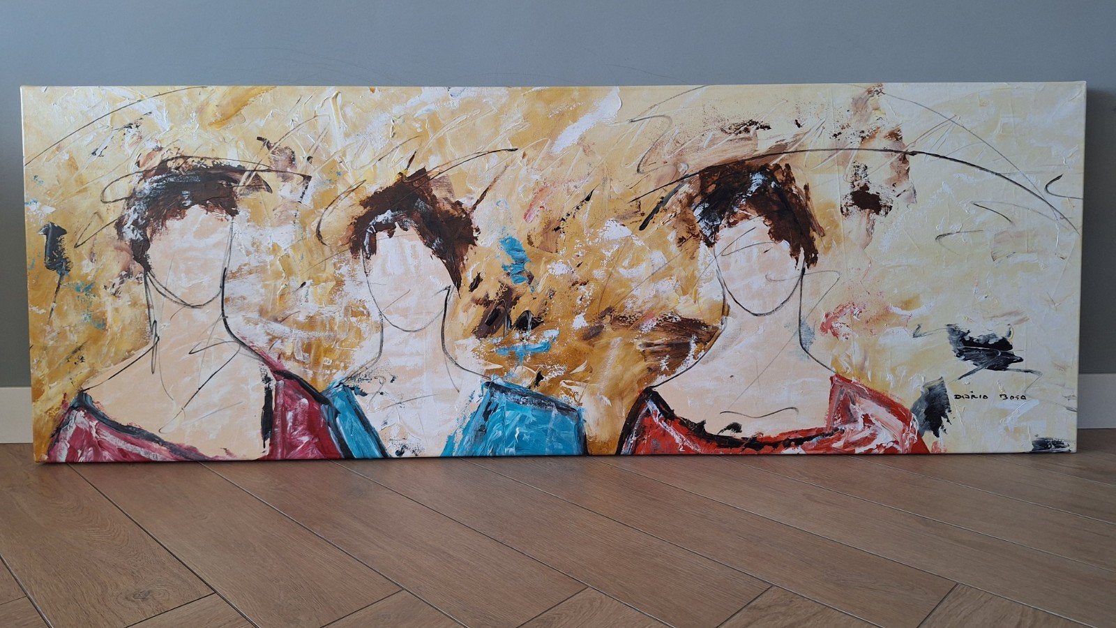​"Origineel schilderij Dario Bosa - 60 x 170 cm Panoramisch", Ophalen