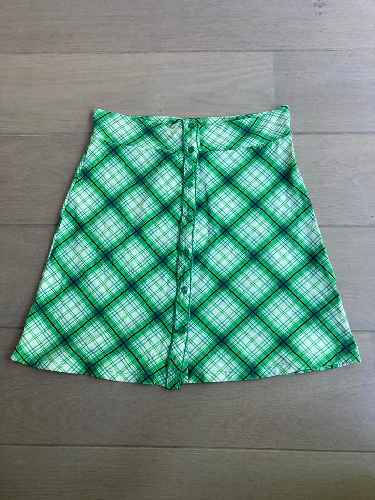 King Louie geruite rok met knoopjes - Maat M, Maat 38/40 (M), Ophalen of Verzenden, Zo goed als nieuw, Boven de knie