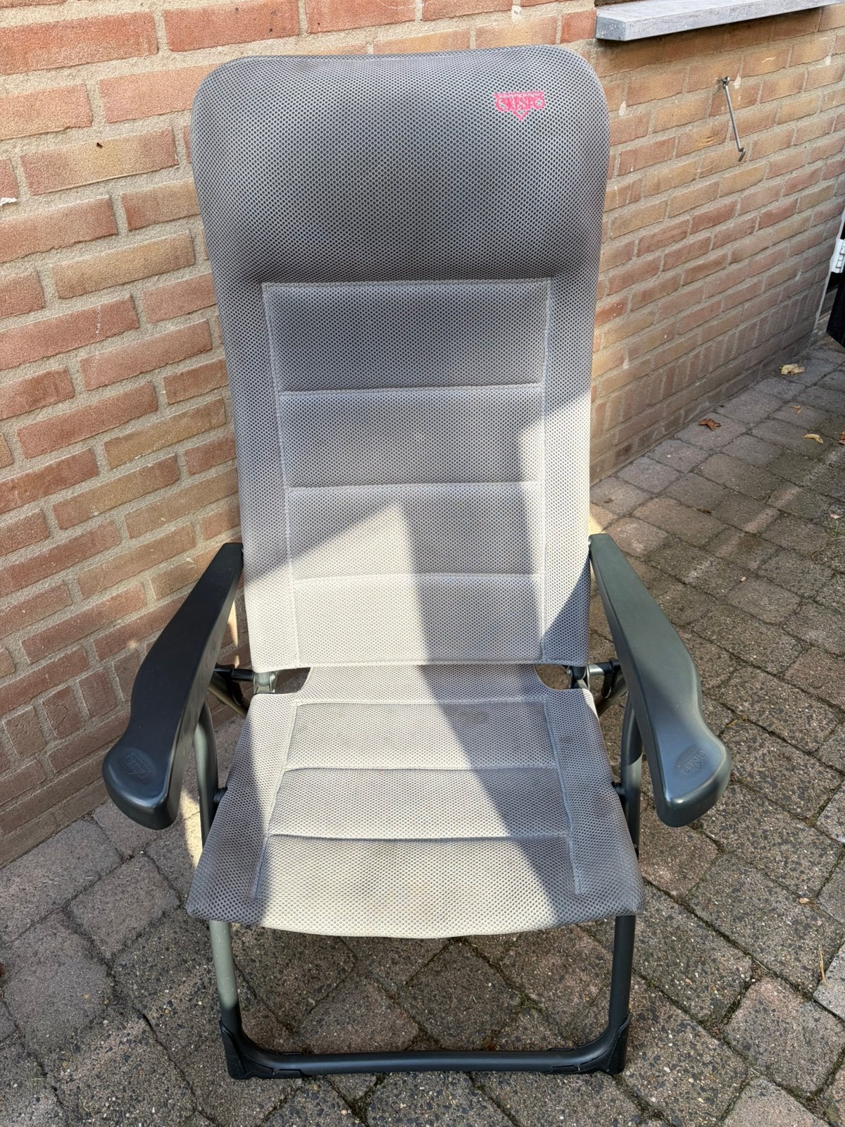 2 Crespo Ap-215 camping stoelen grijs, Ophalen, Gebruikt