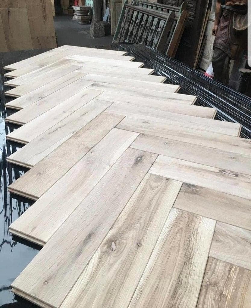 AANBIEDING; EIKEN VISGRAAT VLOER, Ophalen, Nieuw, 75 m² of meer, Parket