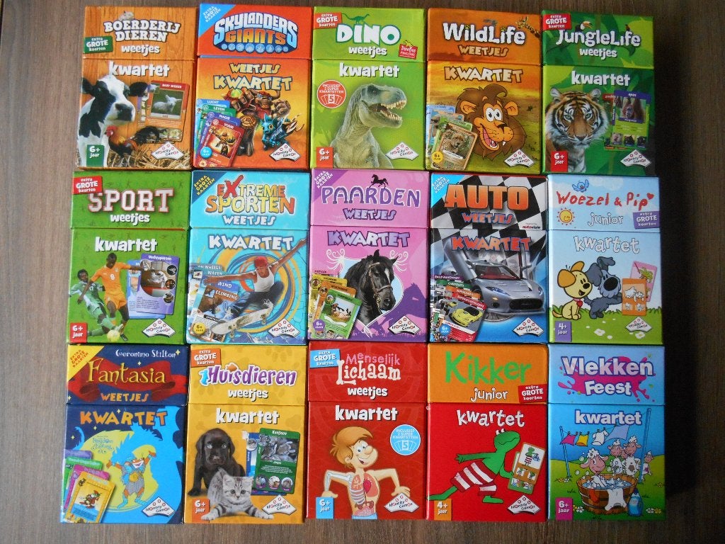 Weetjes kwartet NOG 7 verschillende weetjeskwartet LEZEN, Ophalen of Verzenden, Zo goed als nieuw, Kwartet(ten)