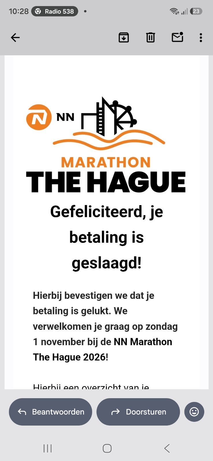 Startbewijs NN Marathon Den Haag incl. extra's, Tickets en Kaartjes, Eén persoon, November