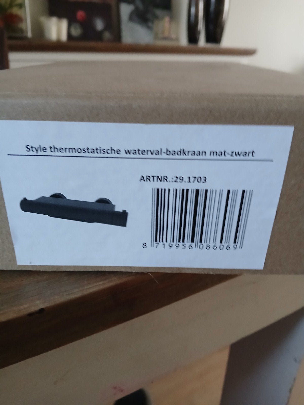 Style thermostatische waterval-badkraan mat-zwart, Ophalen of Verzenden, Nieuw, Kraan