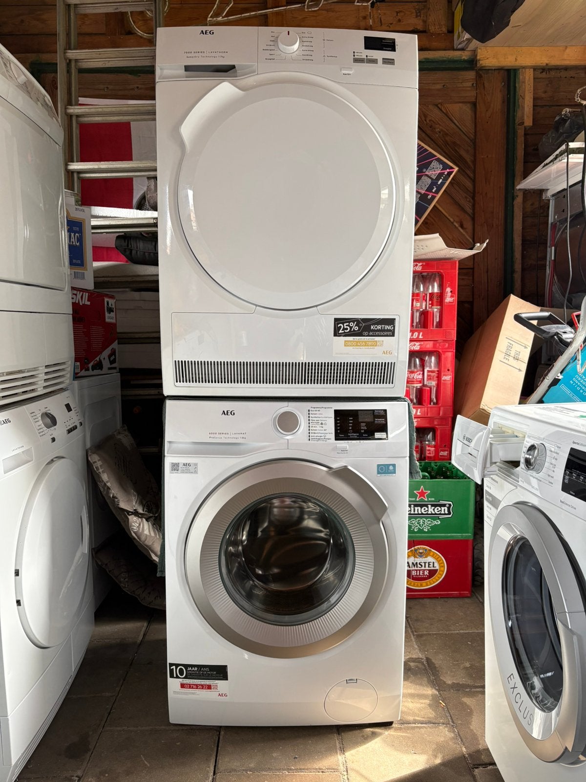 AEG setje wasmachine en warmtepomp droger, Witgoed en Apparatuur, 6 tot 8 kg, Ophalen