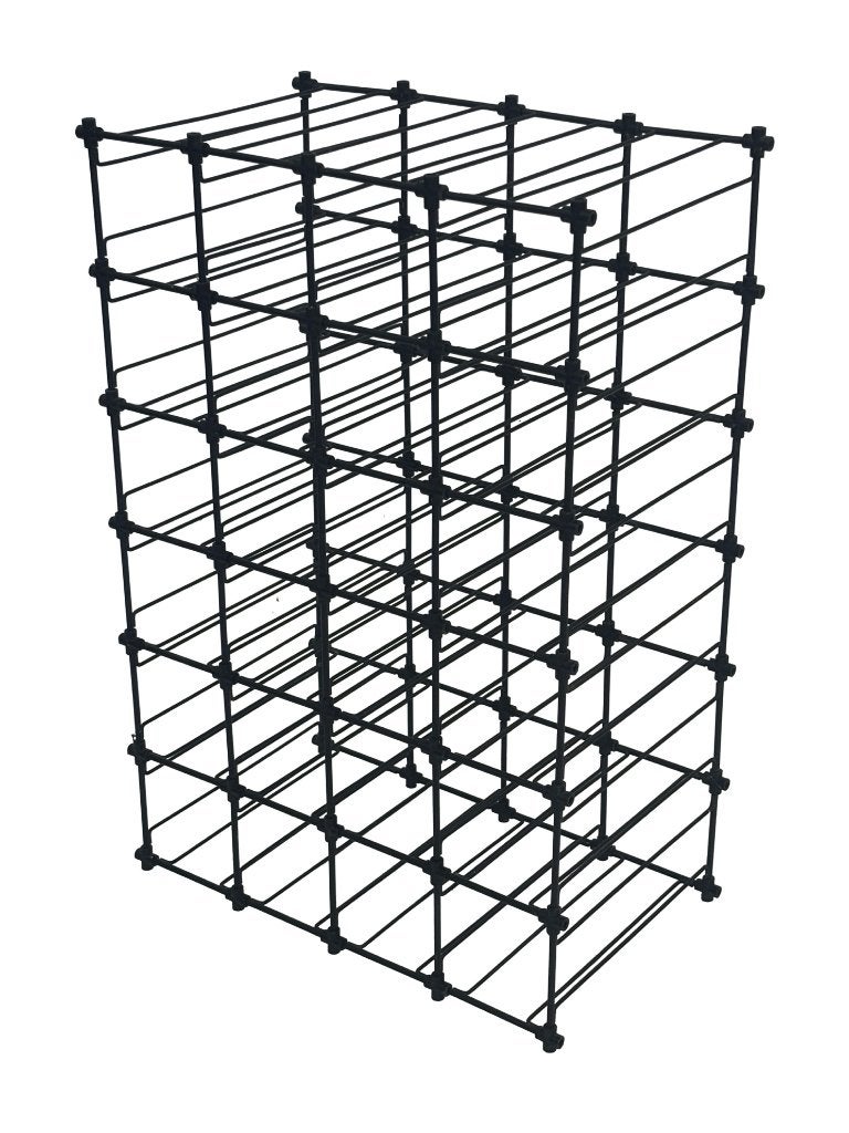 Vintage Wijnrek Modulair Metaal Jaren 80 Minimalistisch, Vintage, Gebruikt, Vintage, 15 tot 25 flessen