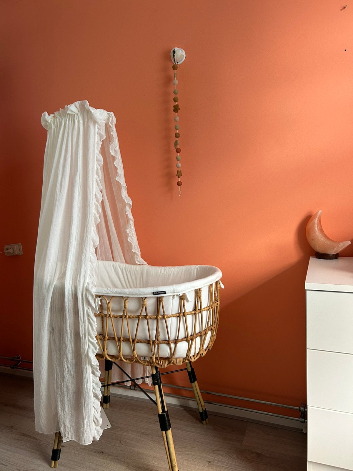 Luxe Childhome Rotan Wieg - Verhoogde Poten + Sluier, Ophalen, Zo goed als nieuw, Wieg