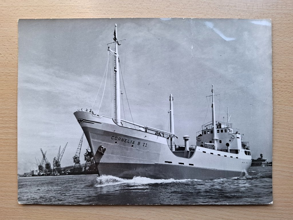 Echte foto van coaster Cornelia B II - rond 1955, Verzenden, Foto, Zo goed als nieuw, 1940 tot 1960
