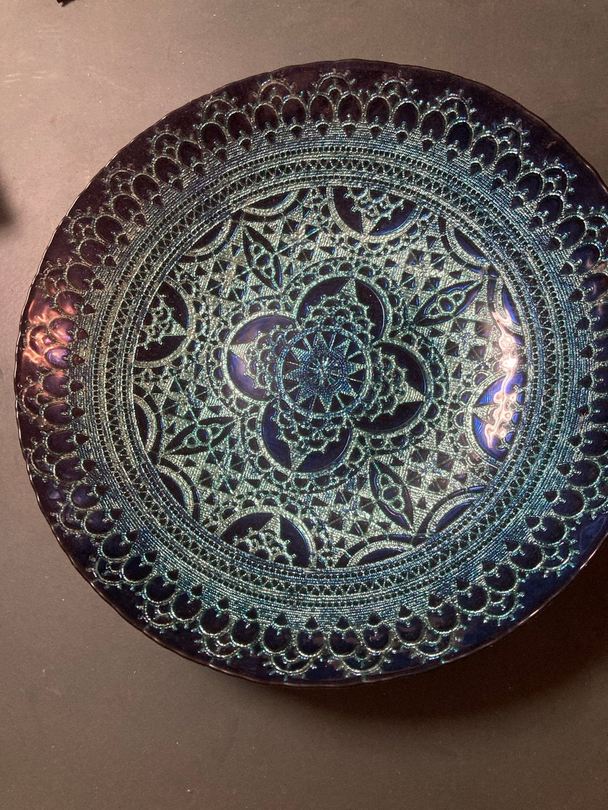 Decoratieve schaal met oosters patroon, blauw, Ophalen