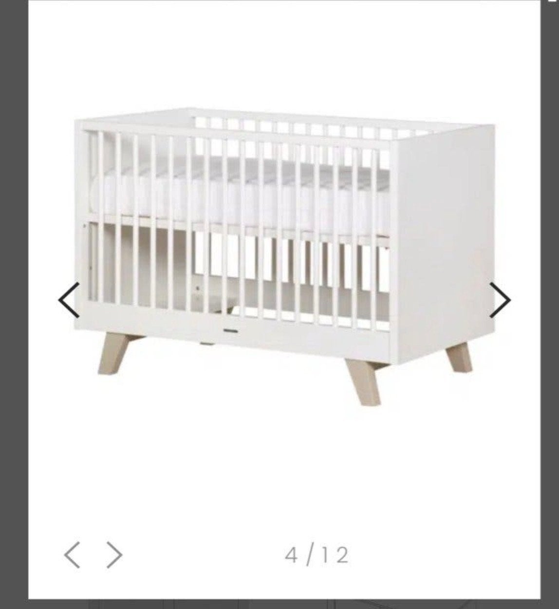 Kidsmill bedje Lars met houten details, Ophalen, Gebruikt, Eenpersoons, Wit