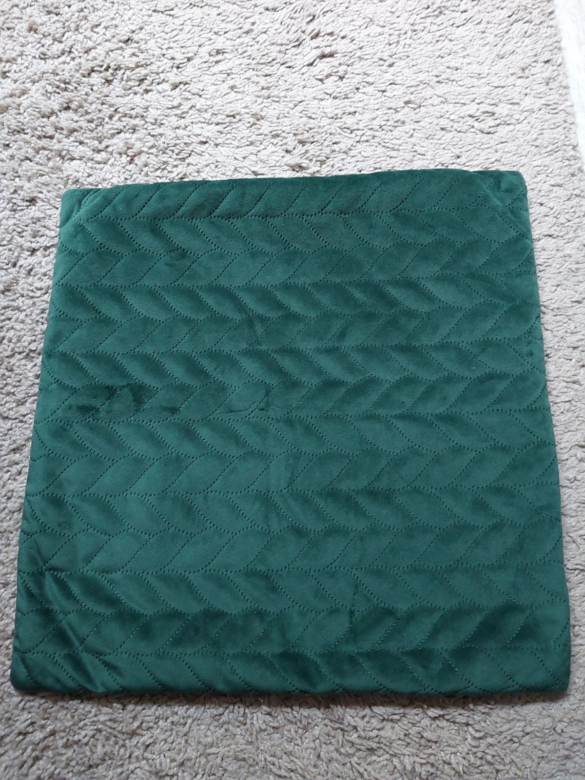 Donkergroene velours kussenhoes 45x45 cm met rits (Nieuw), Ophalen, Nieuw, Met ritssluiting, Groen