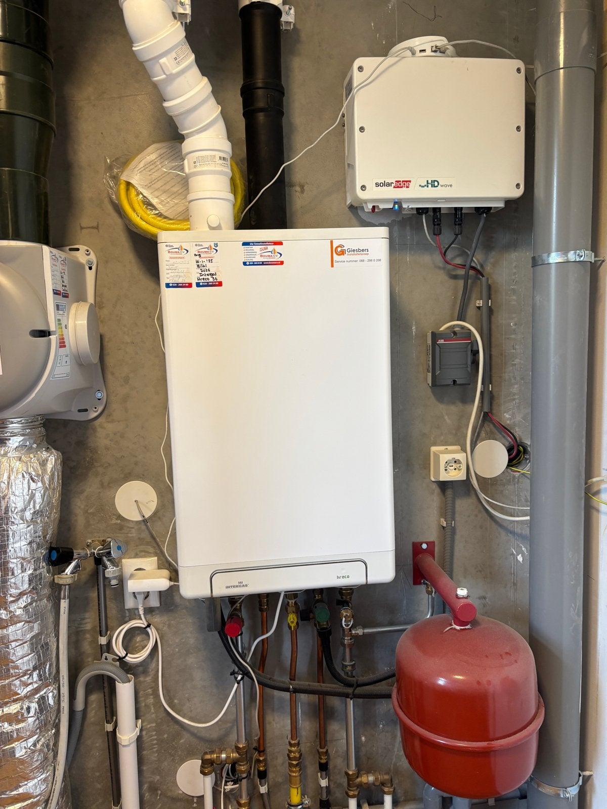 Intergas Kombi Kompakt HReco 36 cv-ketel uit 2019, Ophalen, 30 tot 80 cm, Gebruikt, Hoog rendement (Hr)