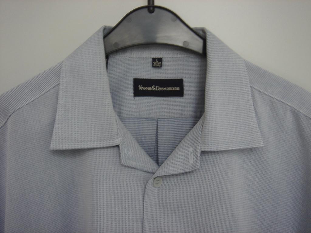 Blauw - Wit Overhemd korte mouw  Maat L, Blauw, Ophalen of Verzenden, Halswijdte 41/42 (L), Gedragen