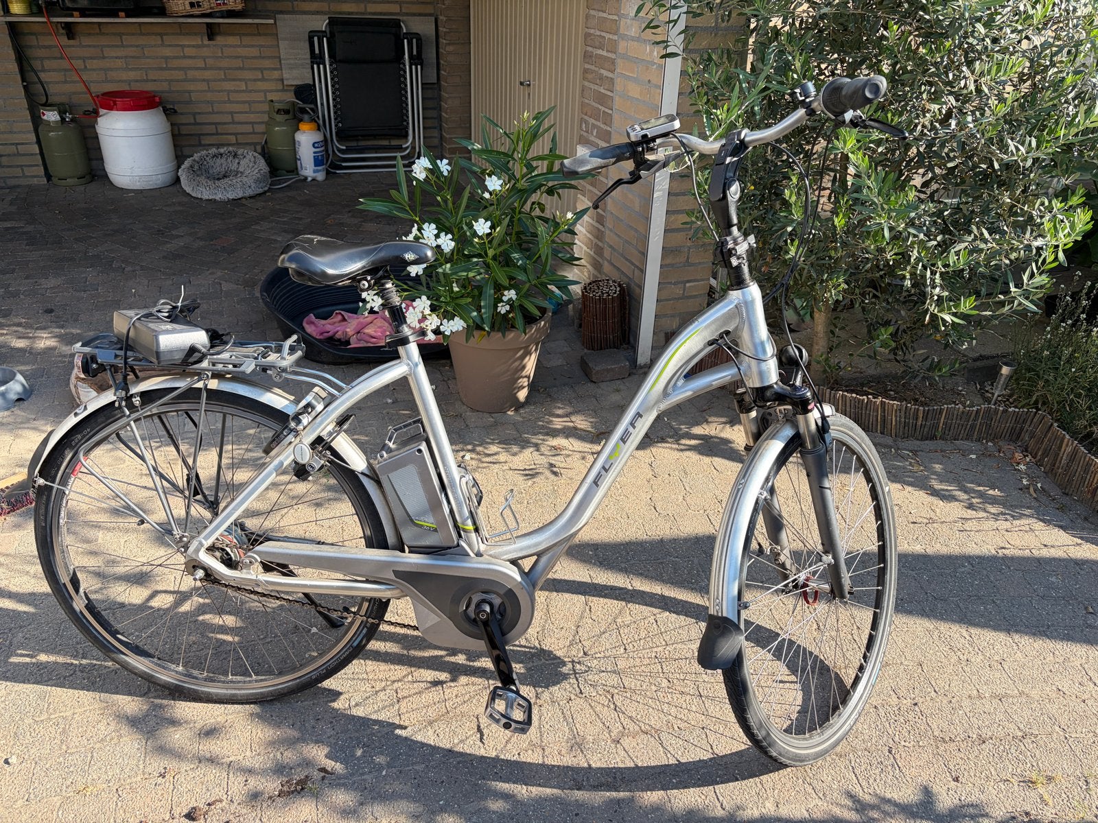 Flyer elektrische fiets maat 55, Ophalen, Gebruikt, 50 km per accu of meer