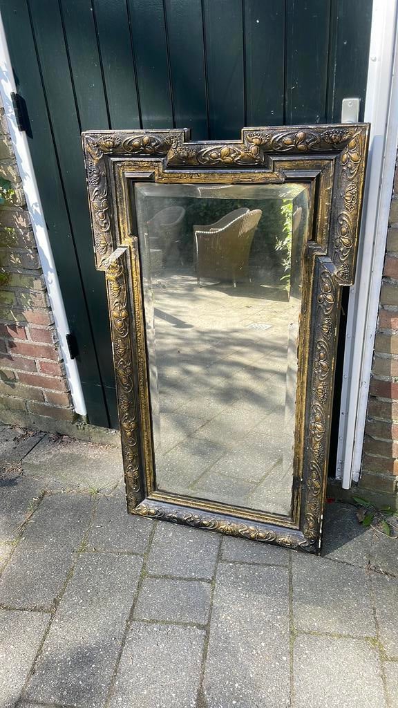 Prachtige antieke art deco spiegel, Ophalen, Zo goed als nieuw, Minder dan 80 cm