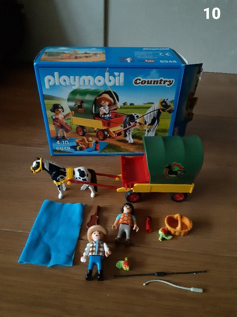 Playmobil set 6948 Picknick met ponywagen., Complete set, Overige typen, Ophalen of Verzenden, Zo goed als nieuw