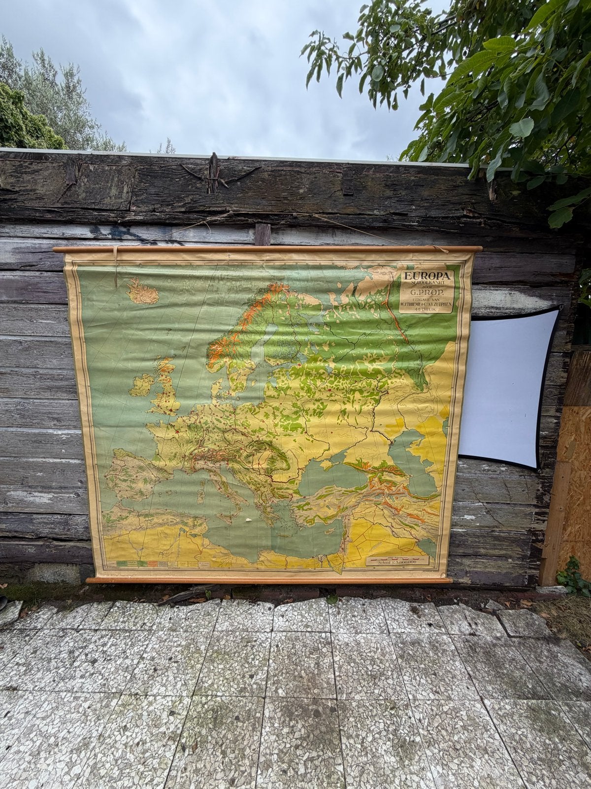 Vintage schoolkaart Europa - G.PROP, Antiek en Kunst, Antiek | Schoolplaten, Ophalen, Aardrijkskunde