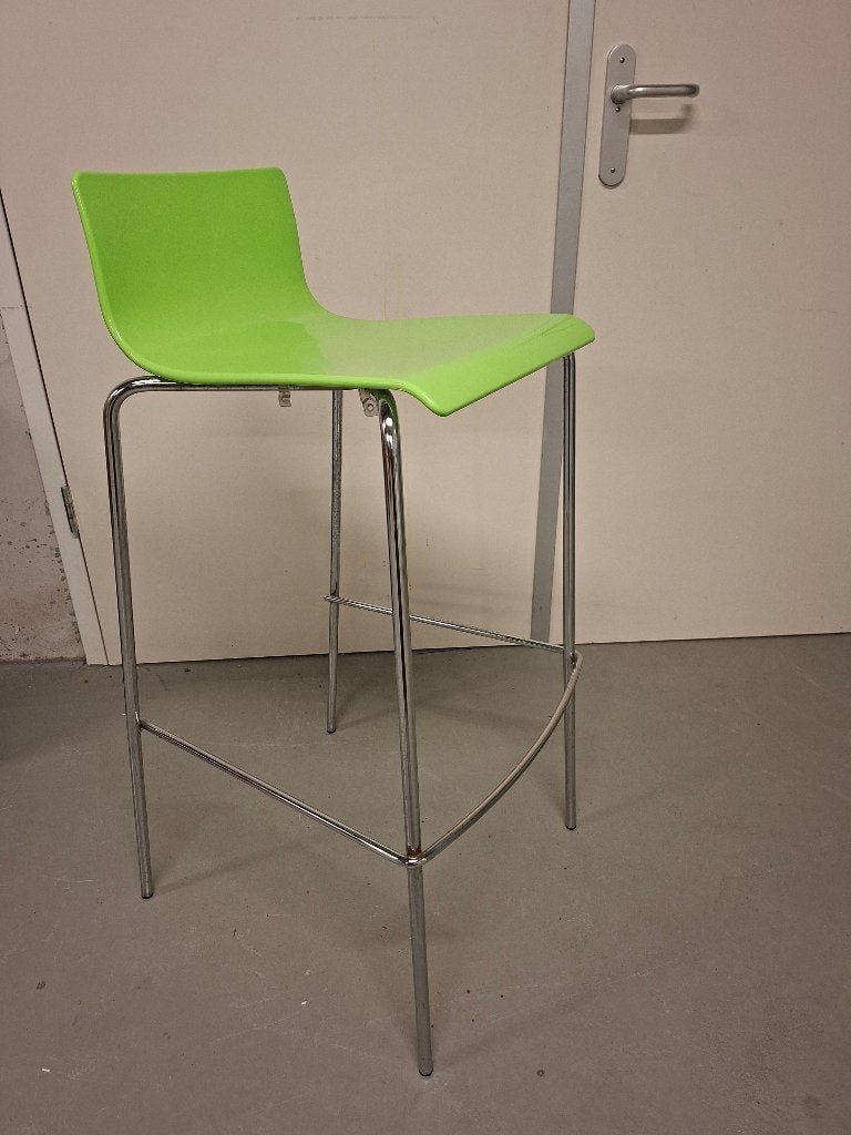 8 barkrukken groen/chroom, Ophalen, Kunststof, 90 cm of meer, Gebruikt