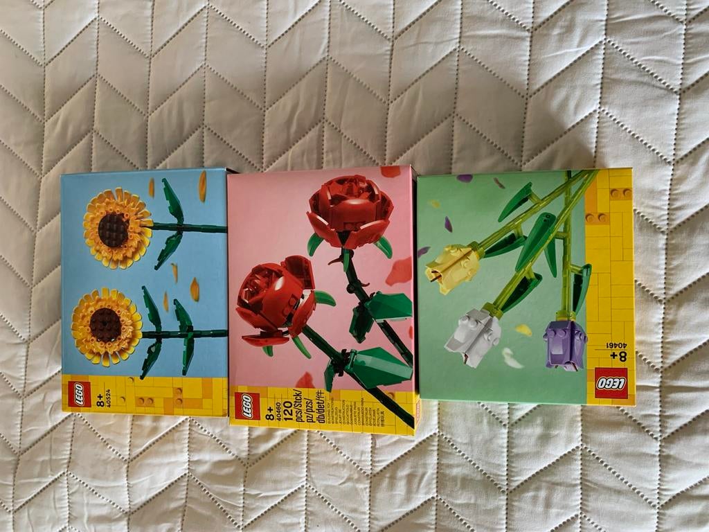 Lego Bloemen: Zonnebloemen, Rozen  en Tulpen (3 sets), Lego, Nieuw, Ophalen of Verzenden, Complete set