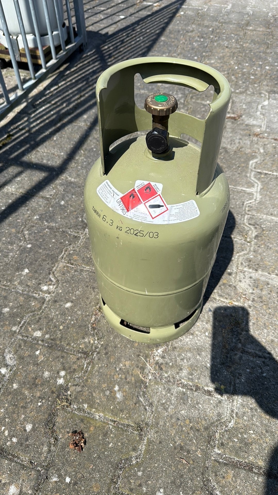 Gasfles 2/3 vol gaslfes, Caravans en Kamperen, Kampeeraccessoires, Ophalen, Zo goed als nieuw