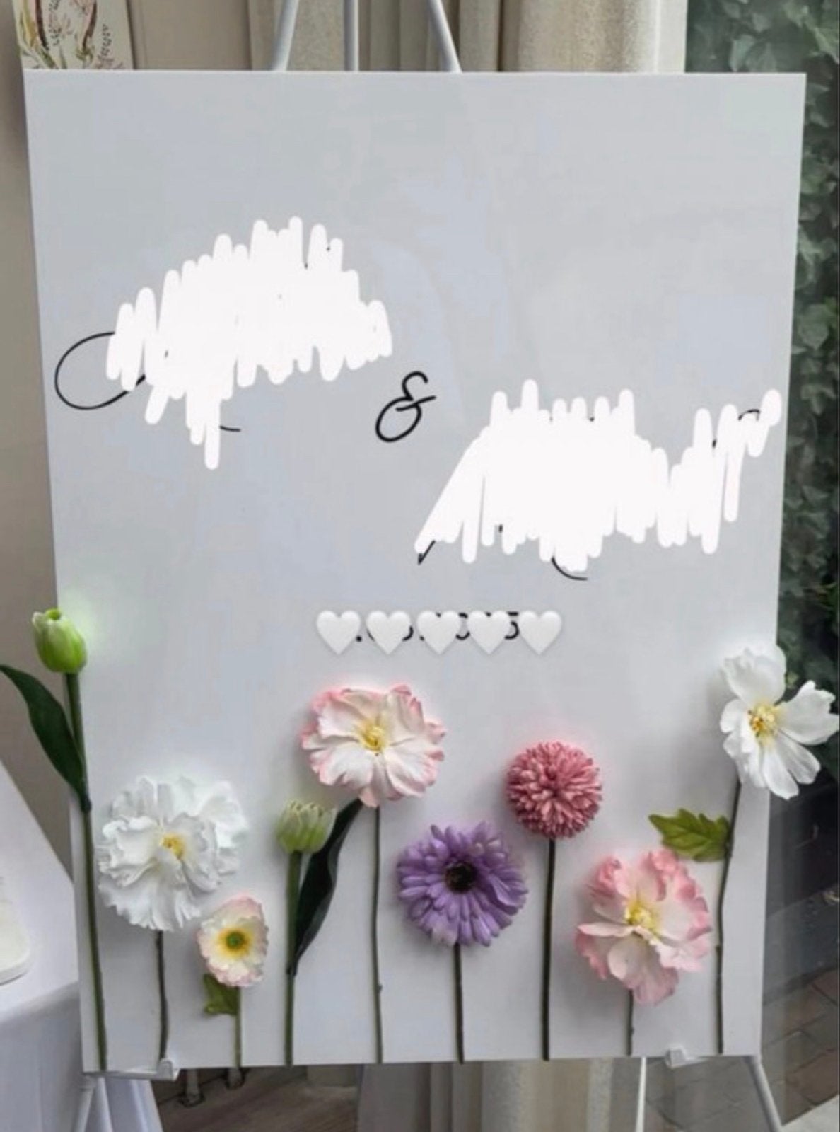 Acryl Welkomstbord Bruiloft Feest met Bloemen - 50x70cm, Huis en Inrichting, Meerkleurig, Nieuw, Kunststof, Ophalen of Verzenden