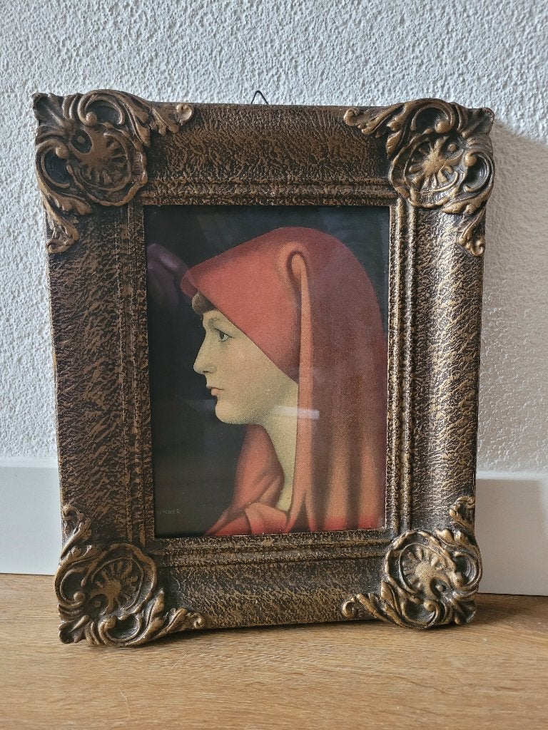 Print Saint Fabiola door J.J. Henner in klassieke lijst, Antiek en Kunst, Kunst | Schilderijen | Klassiek, Portret of Personen