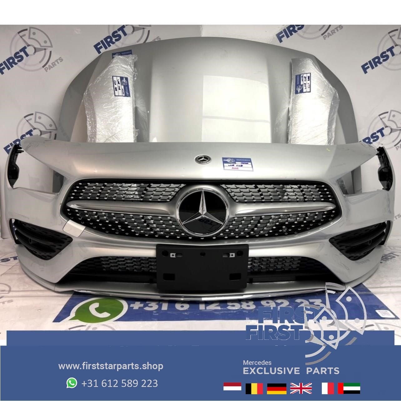 W118 C118 CLA AMG LINE VOORKOP ZILVERGRIJS origineel Mercede, Gebruikt, -, Voor, Ophalen of Verzenden