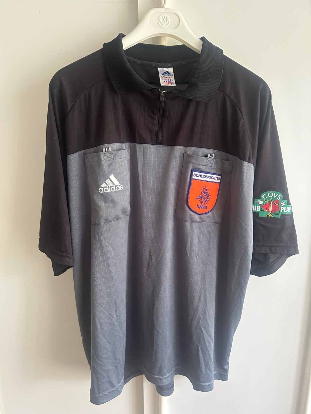 Vintage scheidsrechtersshirt 90’s Adidas voetbal shirt KNVB, Groter dan maat XL, Ophalen of Verzenden, Zo goed als nieuw, Shirt