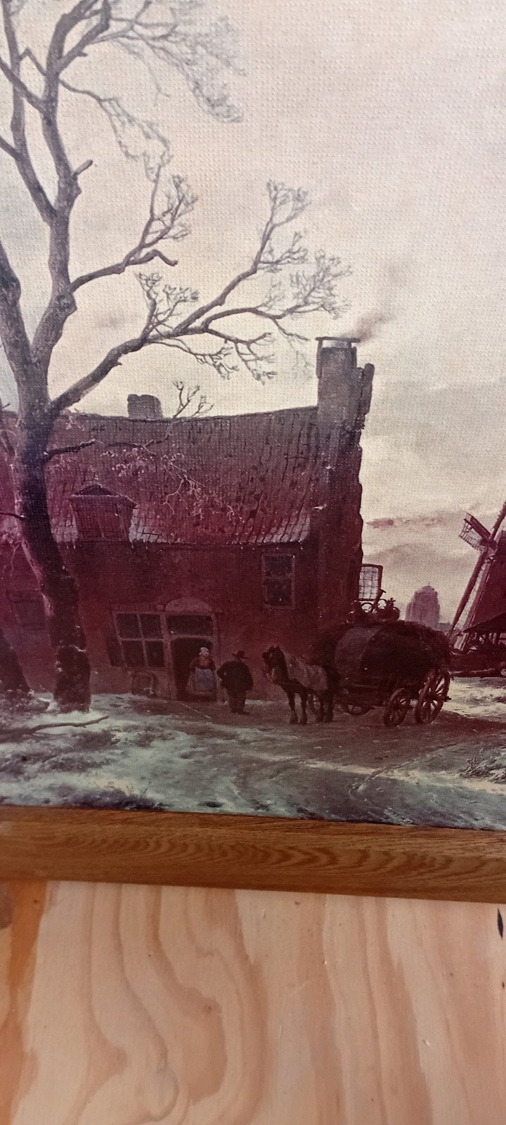 Klassiek Hollands Winterlandschap Schilderij, Antiek en Kunst, Kunst | Schilderijen | Klassiek, Ophalen, Doek, Landschap, Klassiek
