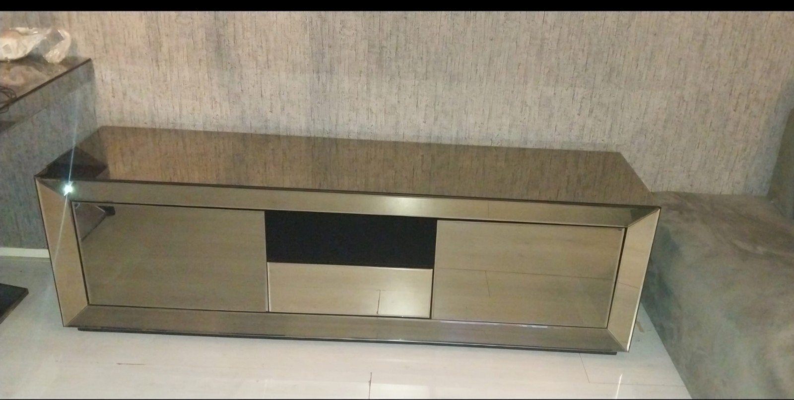 Tv tafel, 150 tot 200 cm, Ophalen of Verzenden, Glas, Minder dan 100 cm