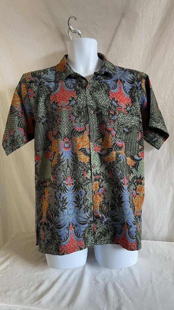 Bali Bagus Batik heren shirt XL. Handmade Bali 100% katoen, Meerkleurig, Nieuw, Ophalen of Verzenden, Halswijdte 43/44 (XL)