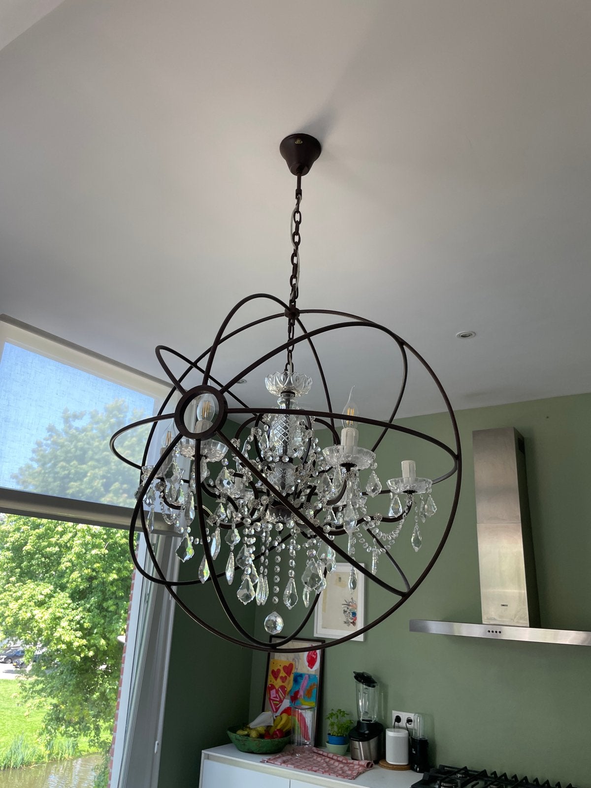 Timothy Oulton - gyro crystal chandelier natural, Ophalen, Zo goed als nieuw, Metaal