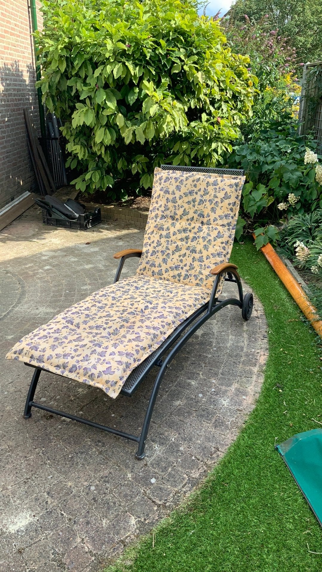 Tuin ligbed, Ophalen, Zo goed als nieuw, Metaal, Verstelbaar