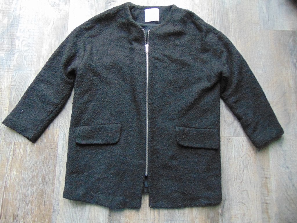 Mango jas zwart teddy maat M jasje / tussenjas, Maat 38/40 (M), Mango, Zwart, Ophalen of Verzenden