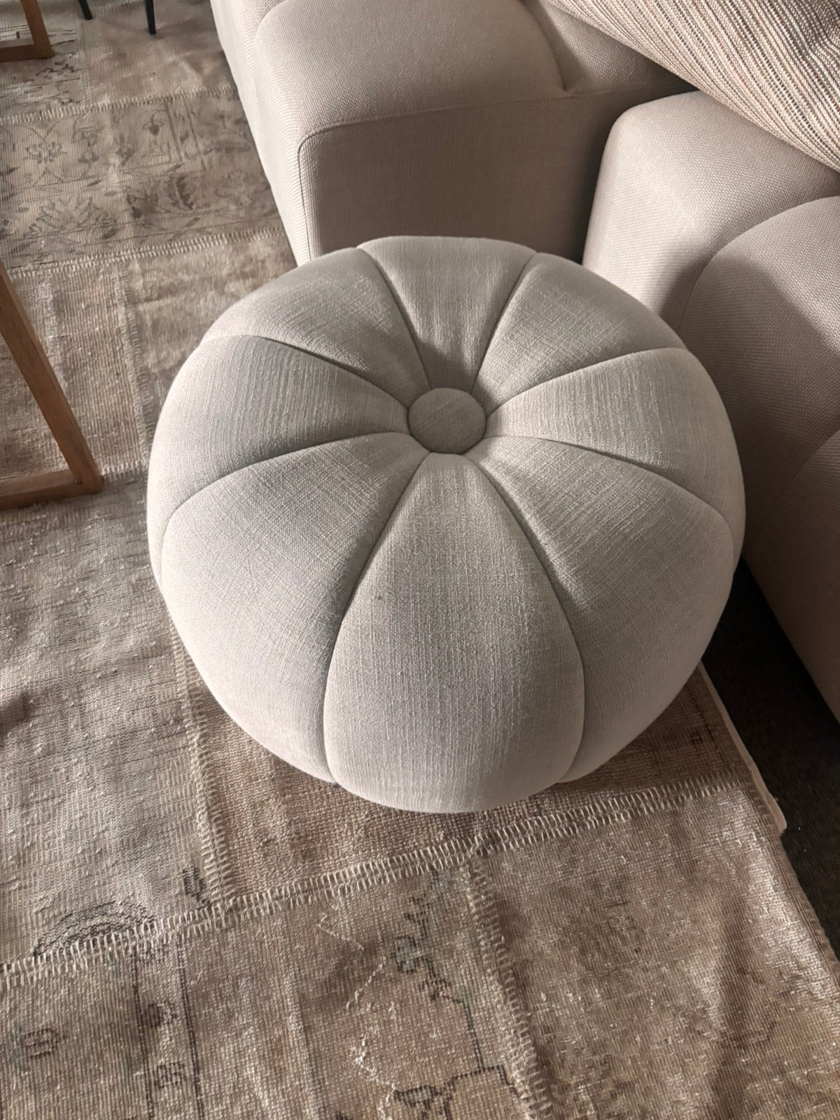 Riviera maison poef, Ophalen, Zo goed als nieuw, Rond, Minder dan 50 cm