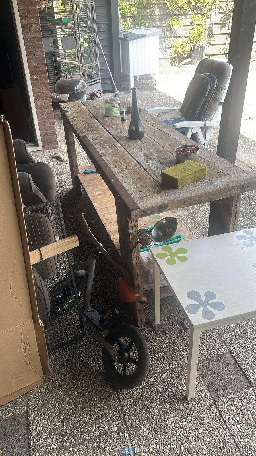 Hoge en lage tafel, Huis en Inrichting, Ophalen, Gebruikt, 100 tot 150 cm, Robuust
