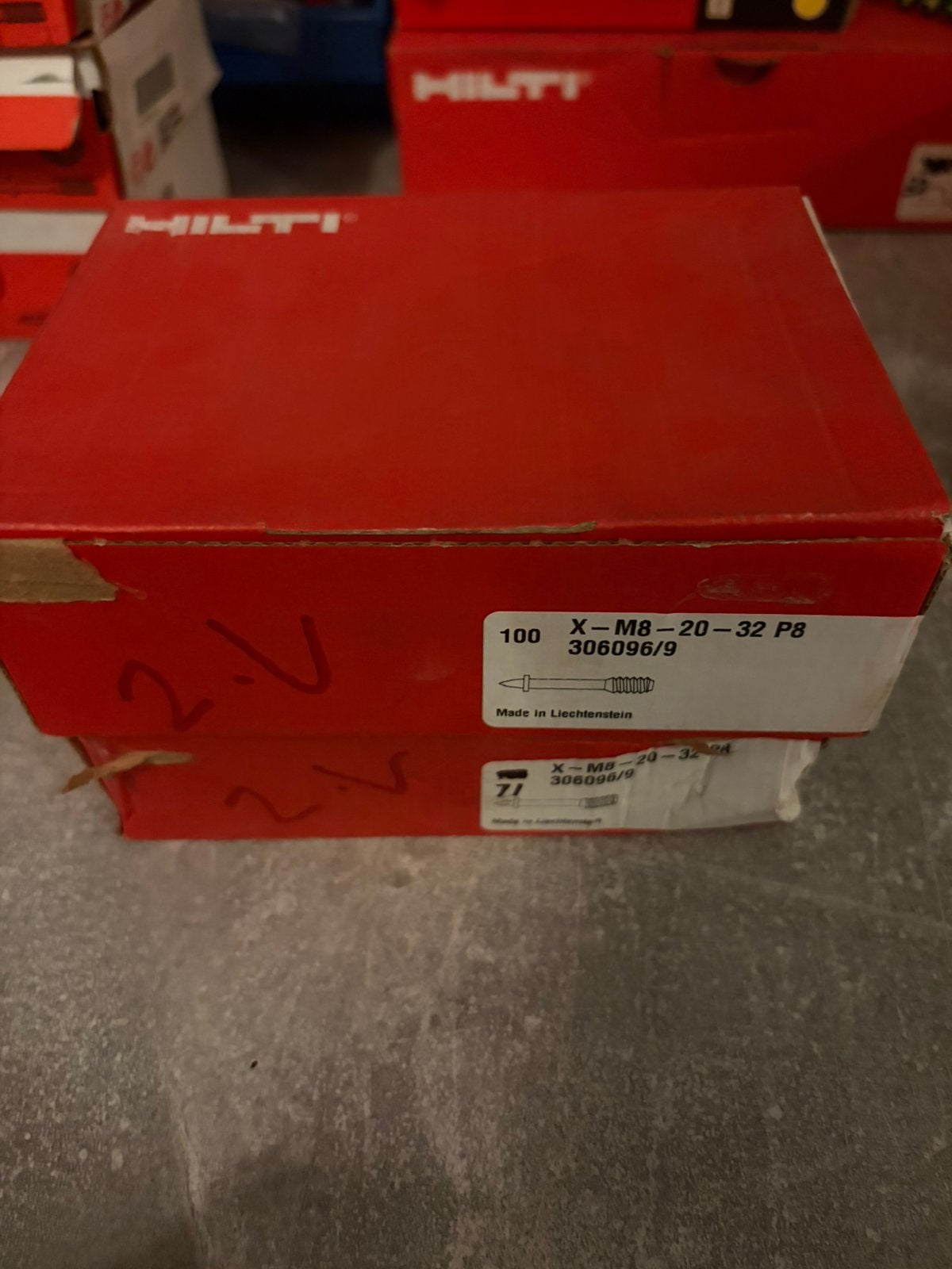 171x Hilti X-M8-20-32 P8 draadbouten beton – 306096, Nieuw, Ophalen of Verzenden, Minder dan 50 mm, Rvs
