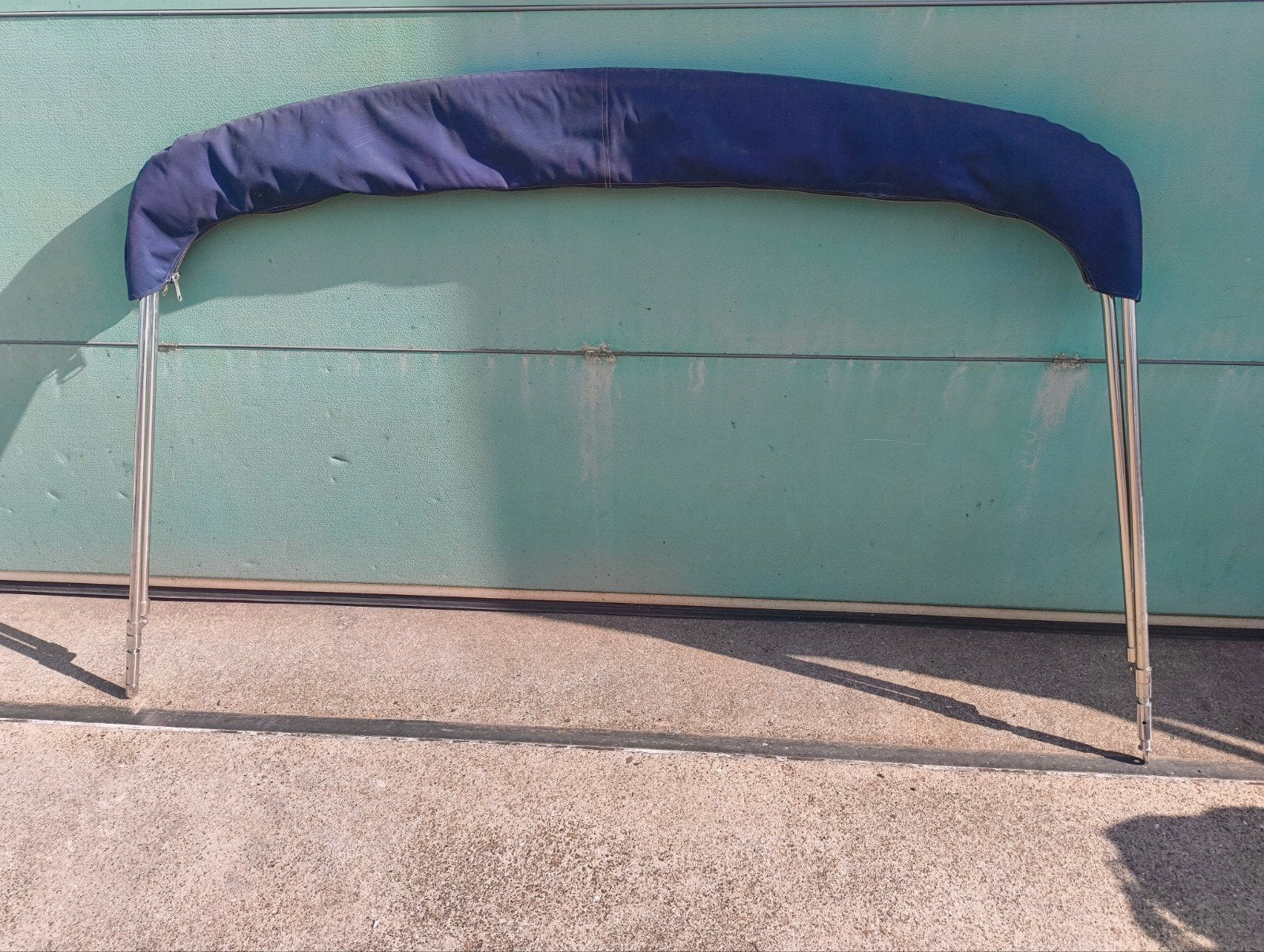 Biminitop / Zonnekap voor boot - Wit met Blauwe hoes, Ophalen, Gebruikt, Overige typen