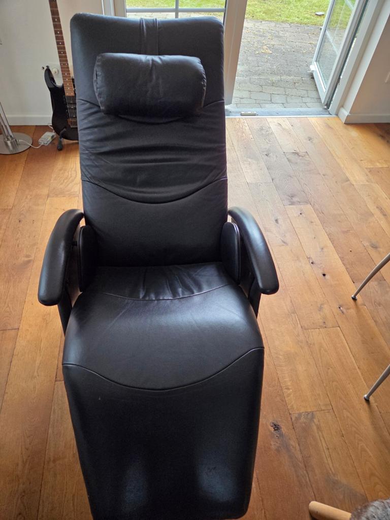 Noorse StressLess relaxfauteuil - Zo goed als nieuw, Zwart, Modern, Comfort, Leer, Ophalen of Verzenden